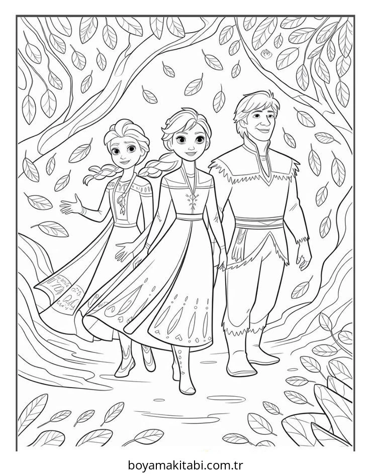 Frozen (Karlar Ülkesi) boyama sayfası – boyama etkinliği, çocuk aktivitesi
