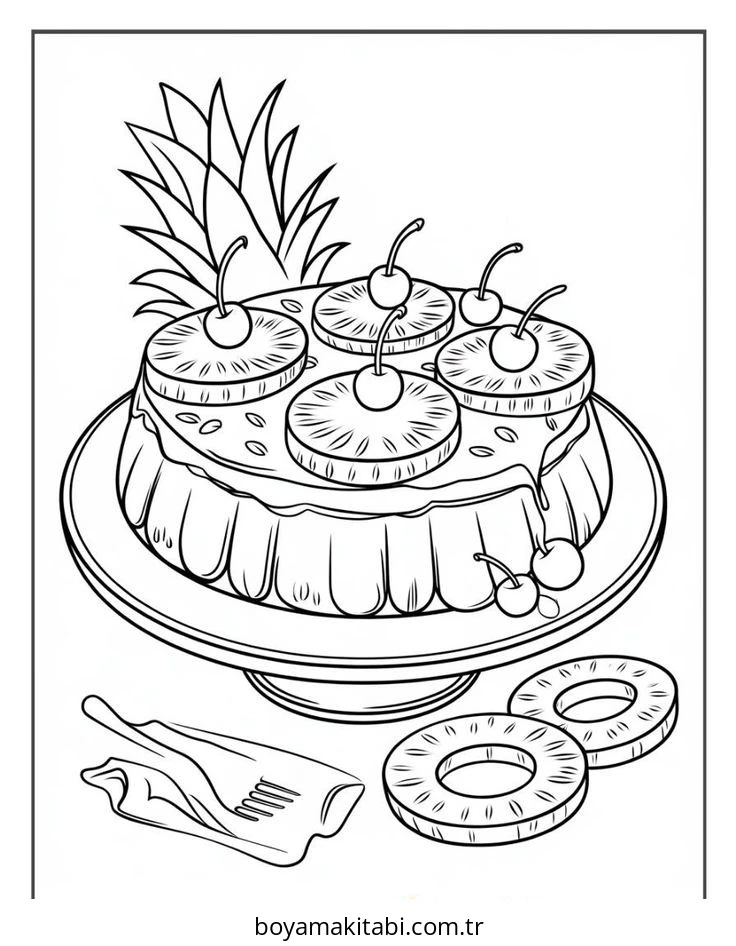Meyve boyama sayfası – çocuk aktivitesi, PDF indir