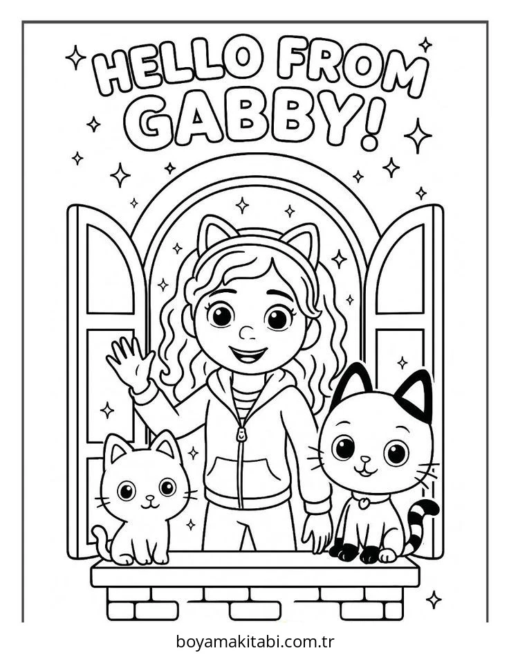 Gabby boyama sayfası – boyama çalışması, yaratıcılığı geliştirir