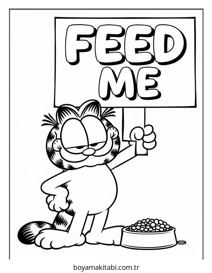 Garfield boyama sayfası #112 – yaratıcı sanat çalışması, eğlenceli etkinlik