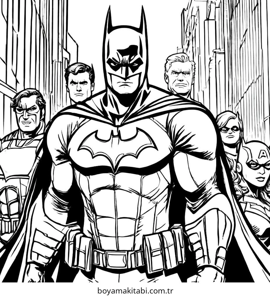 Batman boyama sayfası – yaratıcılık, eğlenceli etkinlik