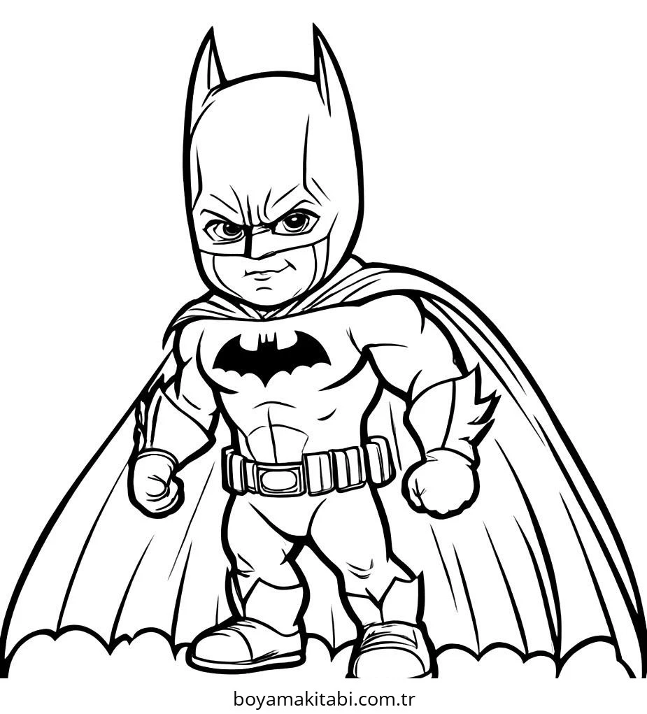 Batman boyama sayfası – renkli çizimler, okul öncesi