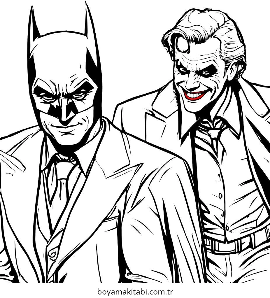 Batman boyama sayfası – kolay boyama, eğitici aktivite