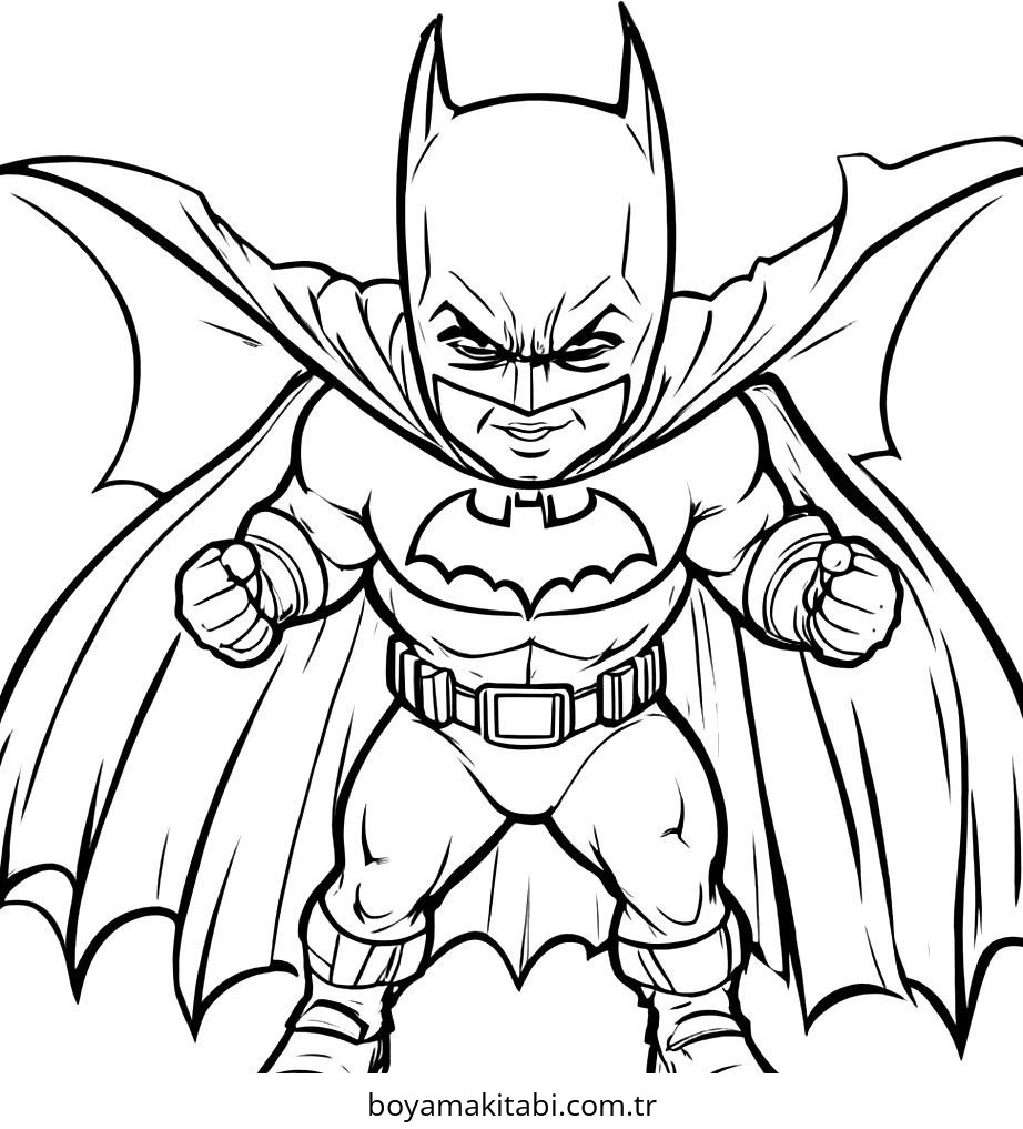 Batman boyama sayfası – eğlenceli etkinlik, el becerilerini geliştirir