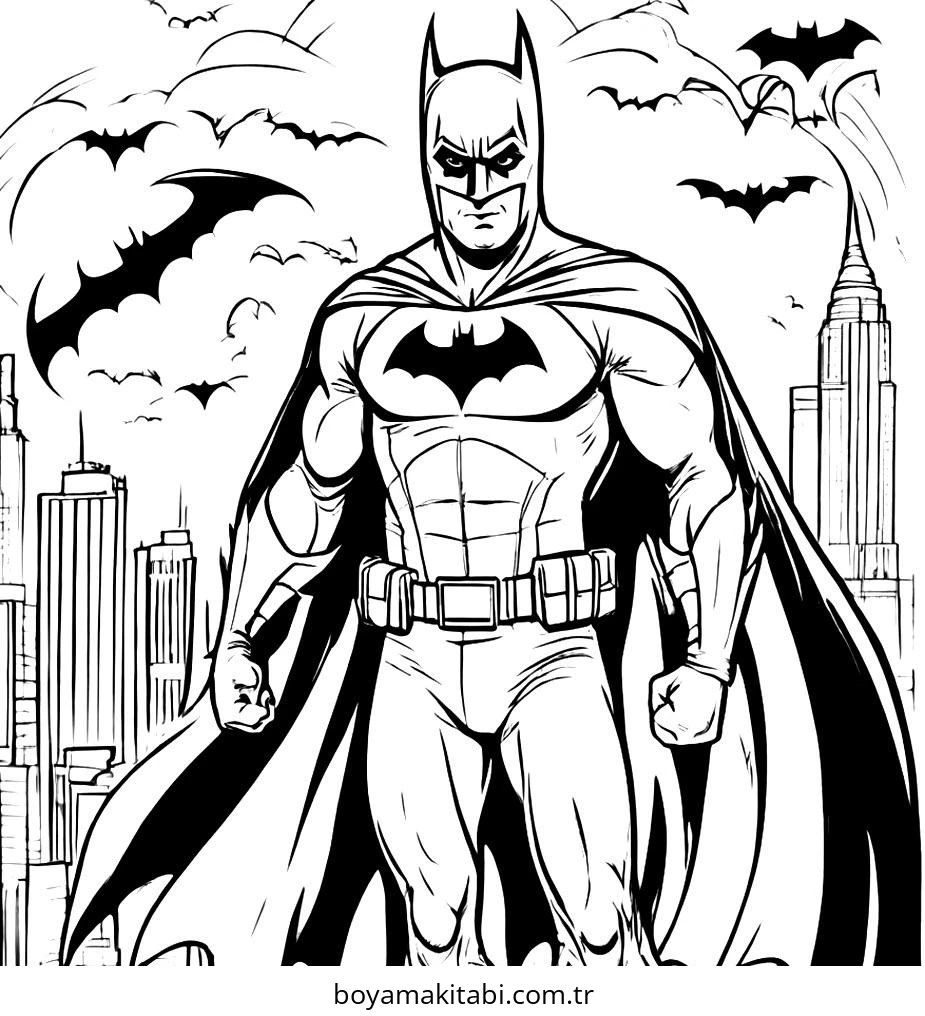 Batman boyama sayfası – boyama etkinliği, çocuk aktivitesi