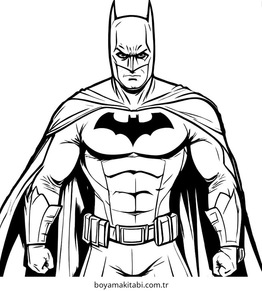 Batman boyama sayfası – sevimli karakter, sanatsal çalışma