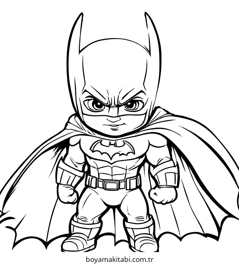 Batman boyama sayfası – el becerilerini geliştirir, boyama çalışması