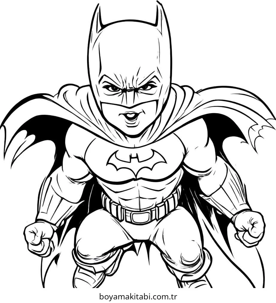 Batman boyama sayfası – keyifli zaman, renkli çizimler