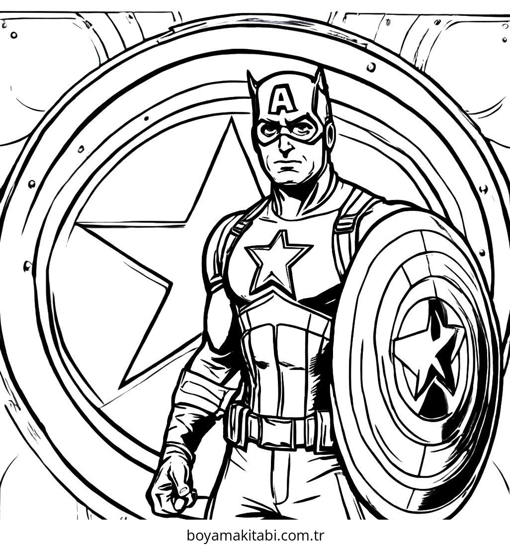 Captain America boyama sayfası – evde etkinlik, ücretsiz yazdır